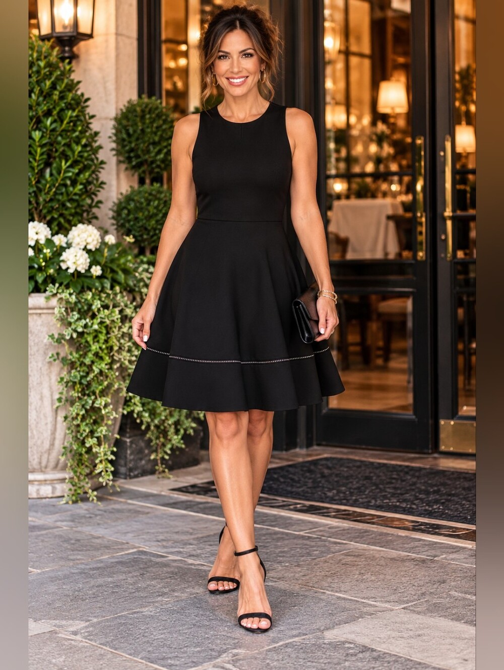 Kate Spade Black Fit & Flare Ponte Dress S Preppy LBD Cocktail Skater Coquette